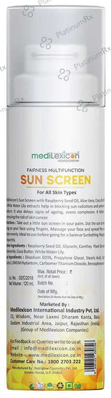 Medilexicon Fairness Multifunction Sun Screen SPF 50 PA+++ Cream 120ml
