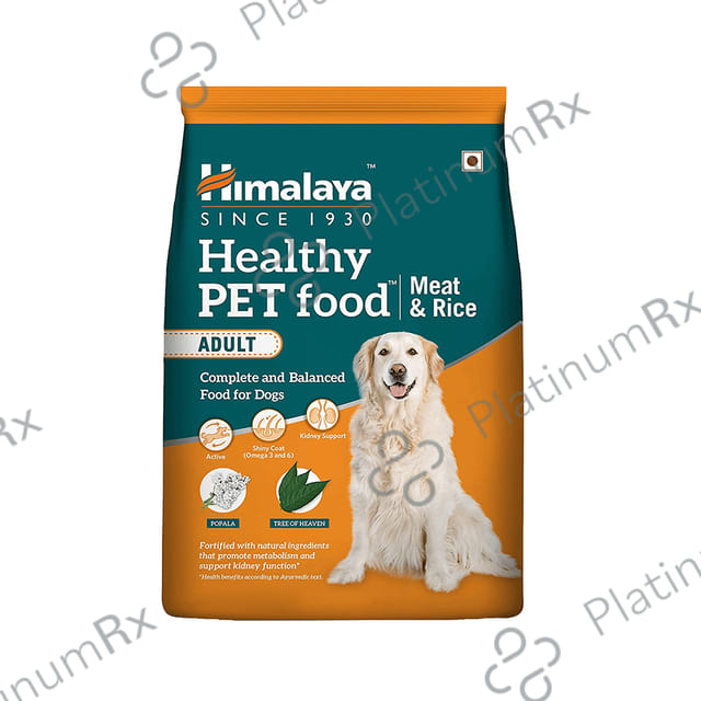 Himalaya Healthy Pet Food for Adult Dogs - With Omega 3 & 6 for Shiny Coat, Kidney Support & Energy - Meat & Rice 400 gm