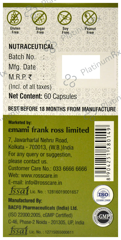 Rosscare Ginkgo Biloba 60mg Capsule