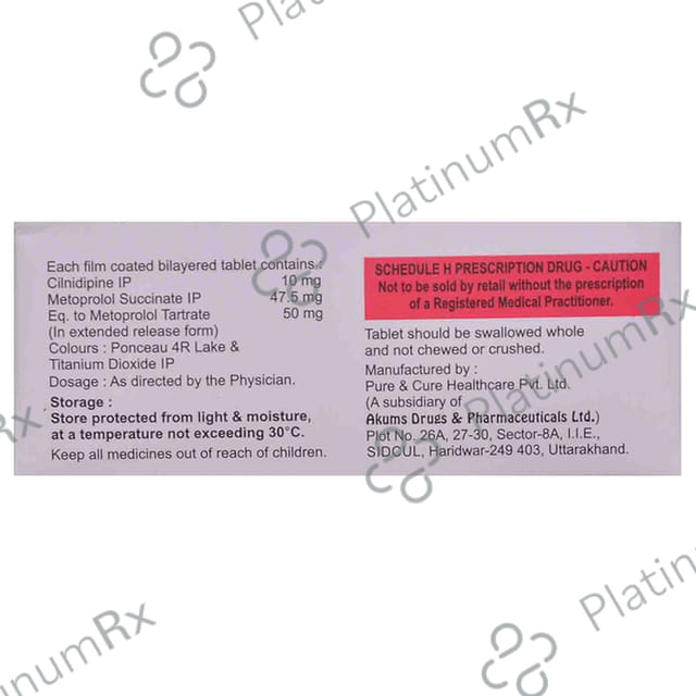 Cilidin M 10/50mg Tablet ER 10s