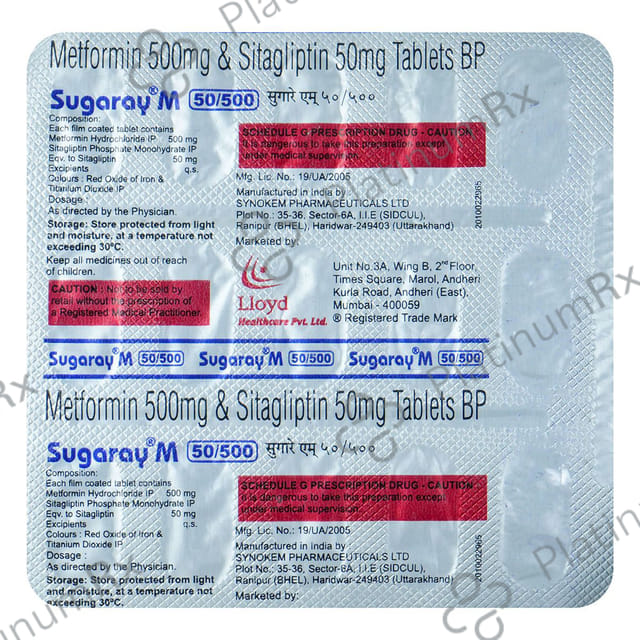 Sugaray M 50/500mg Tablet 15s