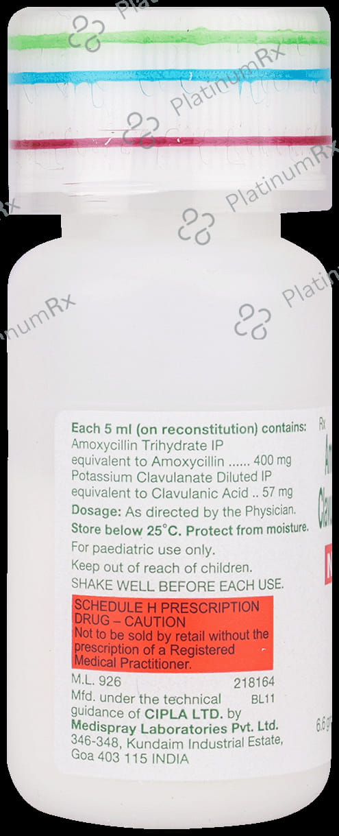 Novamox CV Forte 400/57mg Syrup 30ml