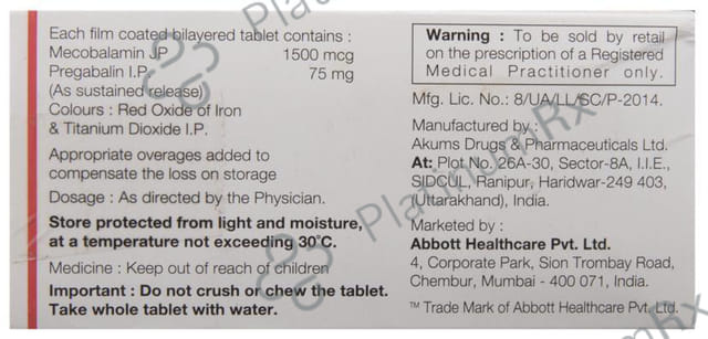 Pregamet 75mg/1500mcg SR Tablet 10s