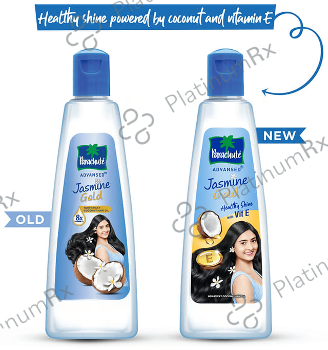 Parachute Advansed Jasmine Gold Hair Oil with 8x Vitamin E - For Strong & Shiny Hair - Non-Sticky 190 ml