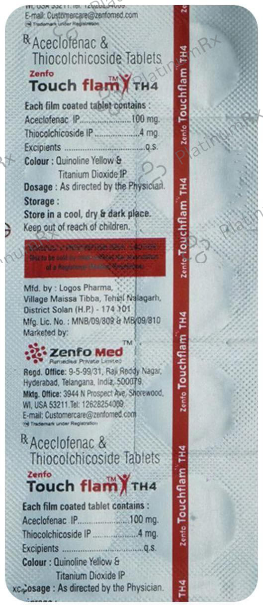 Touchflam TH 100mg/4mg Tablet