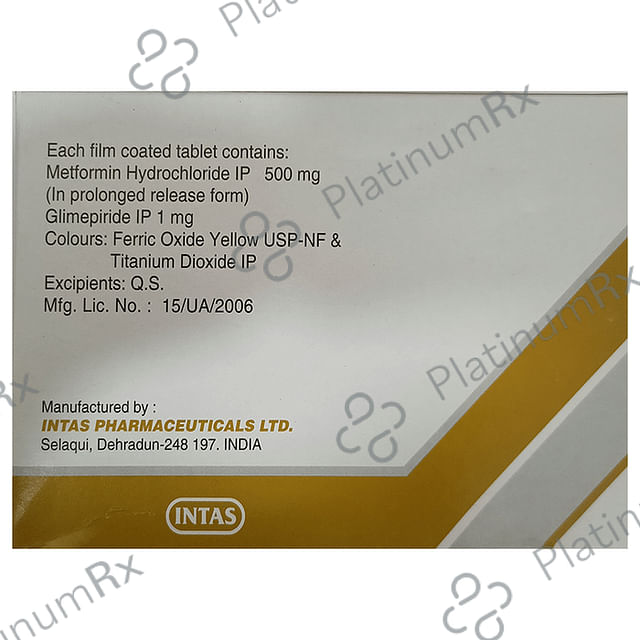 Zoryl M 1/500mg Tablet PR 20s