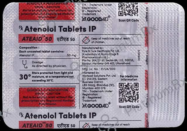 Ateaid 50mg Tablet 14s