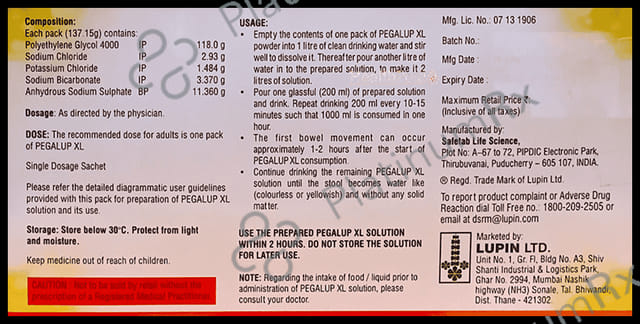 Pegalup XL 137.15gm Sachet 1s