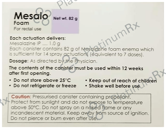 Mesalo Foam 1000mg Enema 82gm