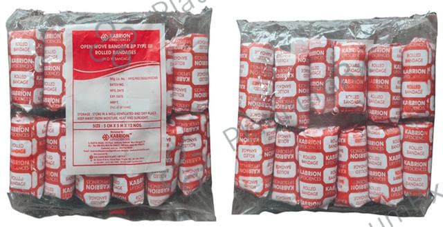 Agarwals Kabrion Kab Open Wove Absorbent Cotton Medical Gauze Roll Bandage 5cm x 5m 12 gauzes