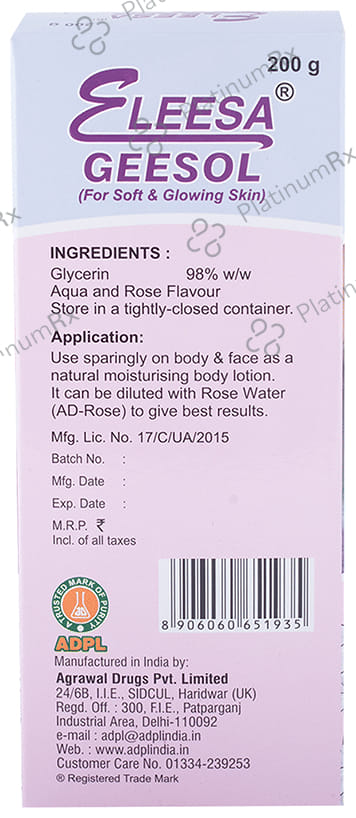 Eleesa Geesol Glycerin 200 Liquid