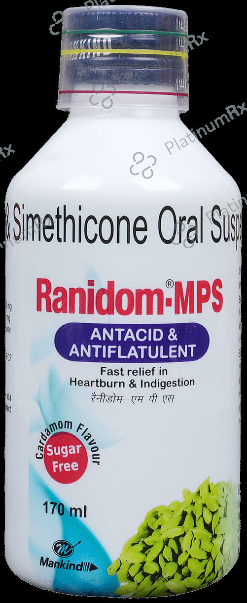 Ranidom Mps Cardamom Sugar Free 400/60mg Suspension 170ml