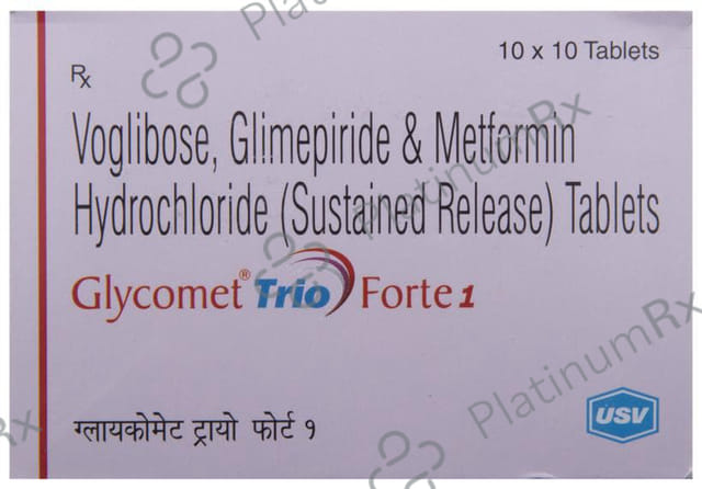 Glycomet Trio Forte 1/1000/0.2mg Tablet SR 10s
