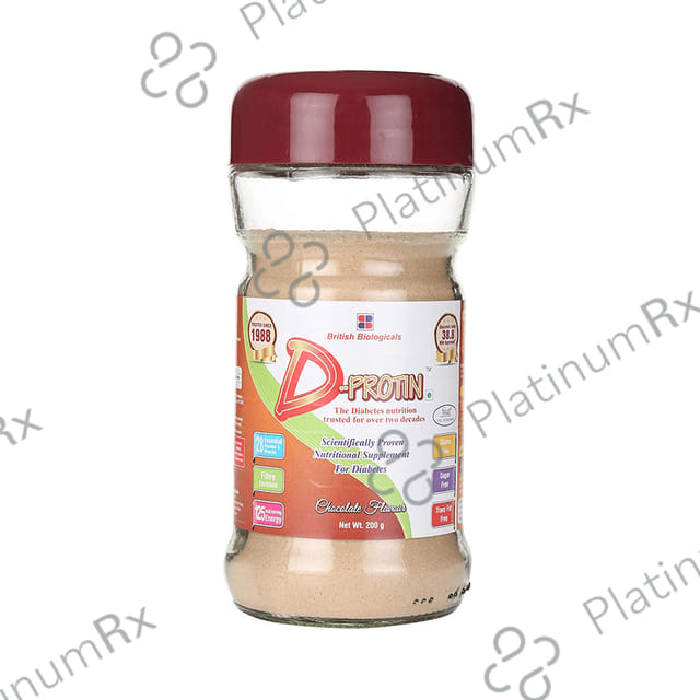 D Protin Nutritional Supplement for Diabetics Flavour Chocolate Powder 200gm