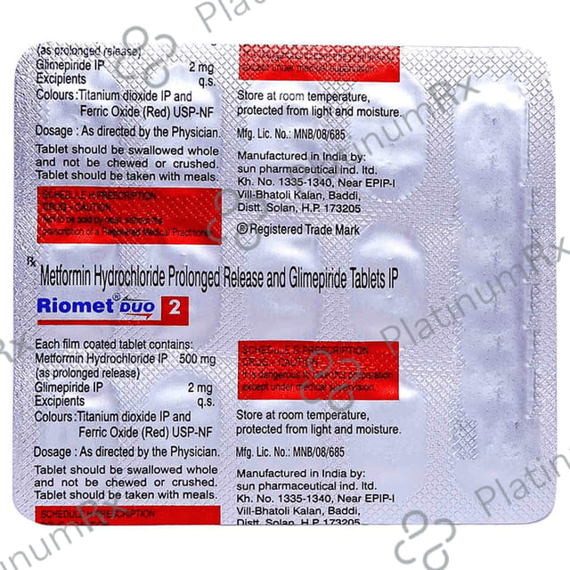 Riomet Duo 2/500mg Tablet PR 15s
