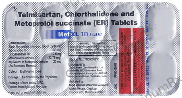 Met XL 3D 25/12.5/40mg Tablet ER 10s