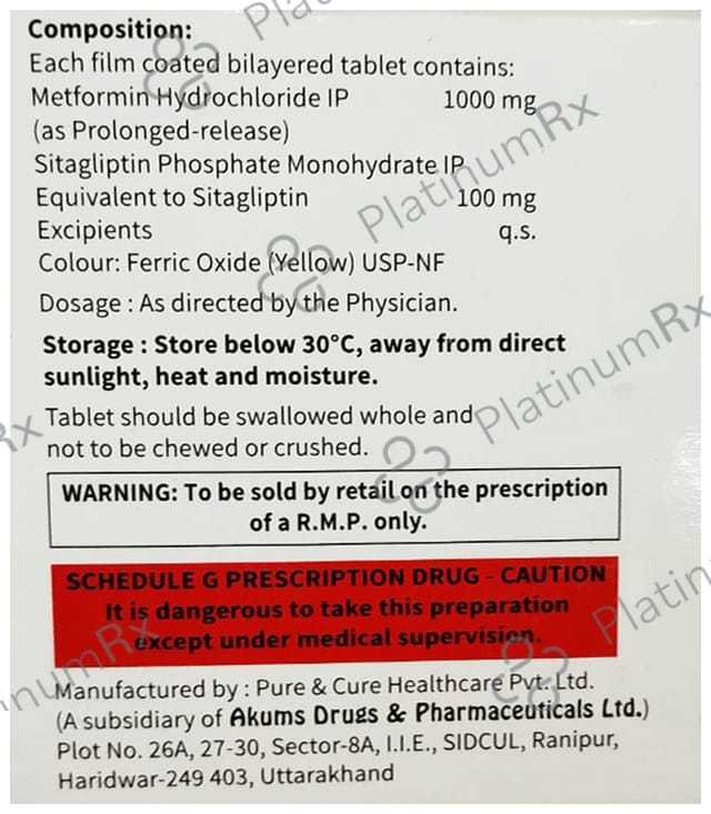 Sitahenz M OD 1000/100mg Tablet PR 10s