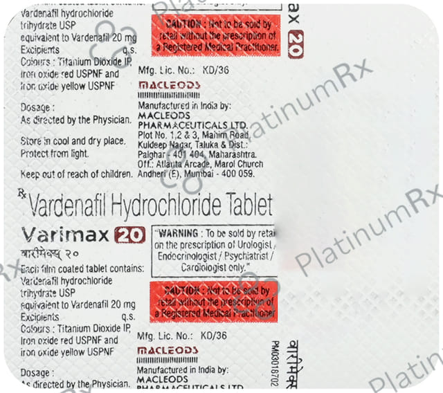 Varimax 20mg Tablet 4s