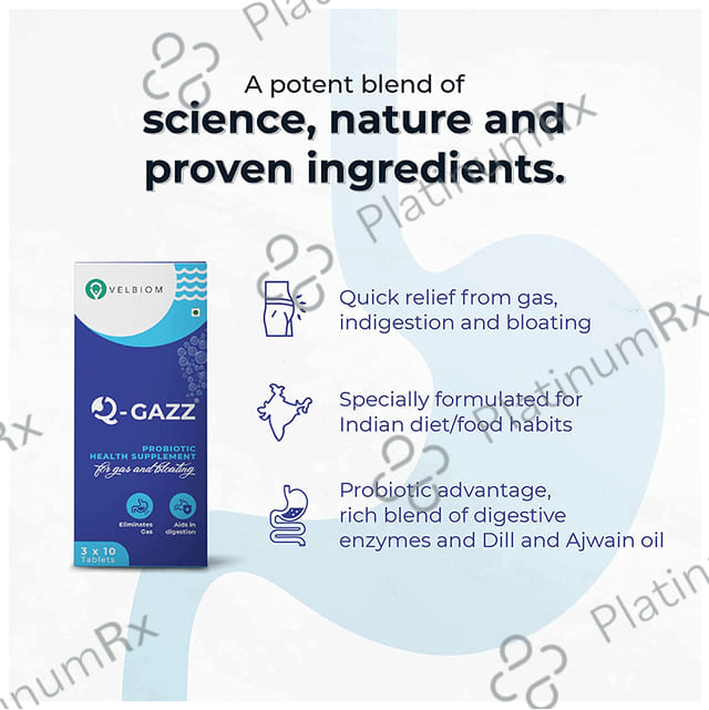 Velbiom Q Gazz Probiotic Tablet 30s