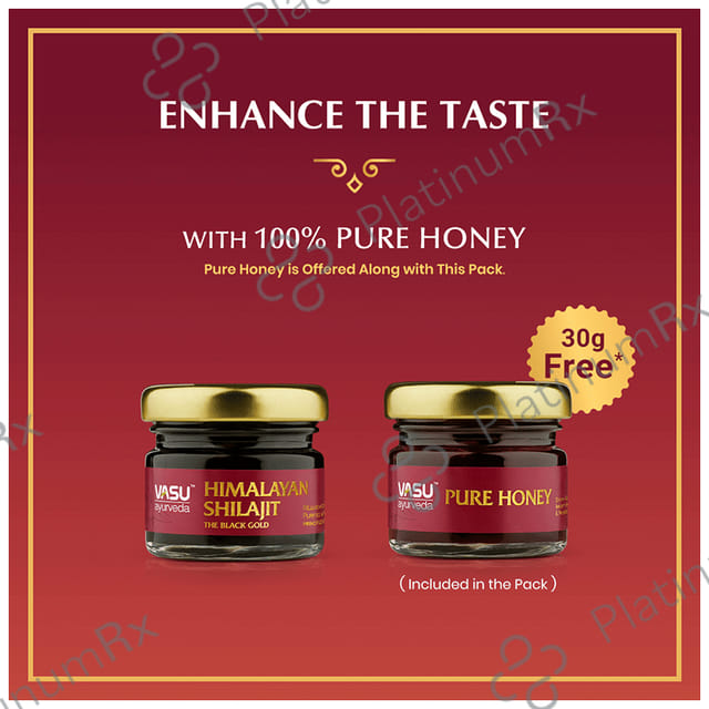 Vasu Ayurveda Himalayan Shilajit The Black Gold with Pure Honey 30gm Free 20gm