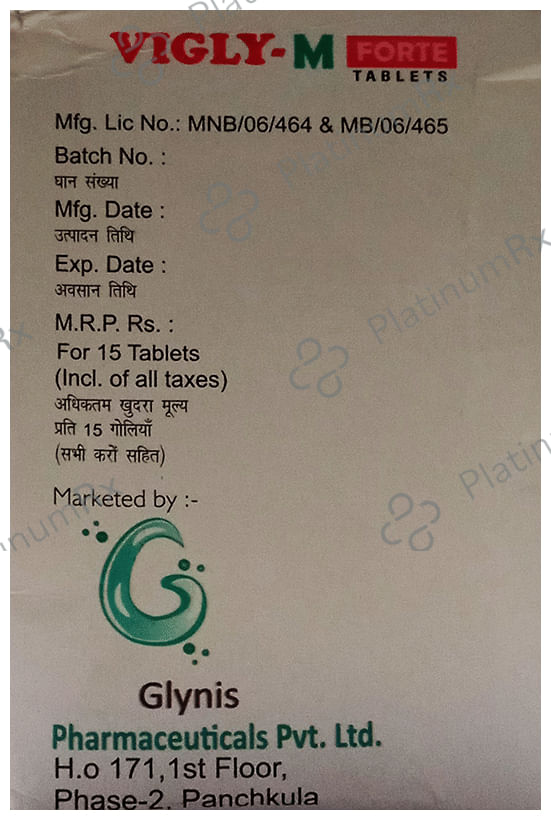 Vigly M Forte 1000/50mg Tablet 15s