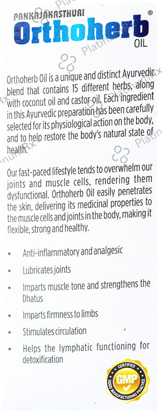 Pankajakasthuri Orthoherb Oil 100ml