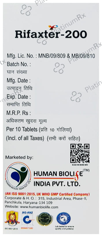 Rifaxter 200mg Tablet