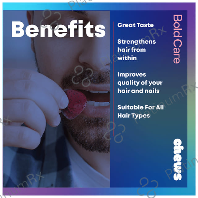 Bold Care Chew Healthy Hair & Nail Gummy Strawberry Sugar Free