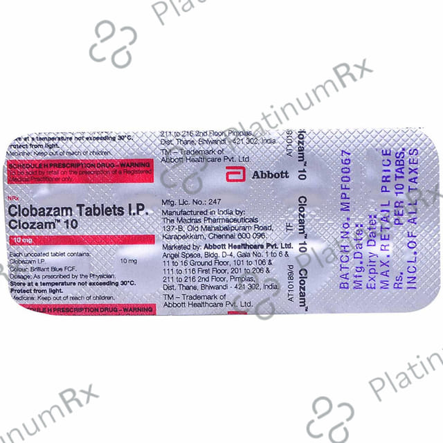 Clozam 10mg Tablet 10s
