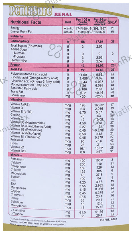 PentaSure Renal Creamy Vanilla Flavour Powder 400gm