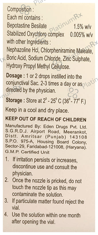 Bepomine Eye Drop (BAK Free)