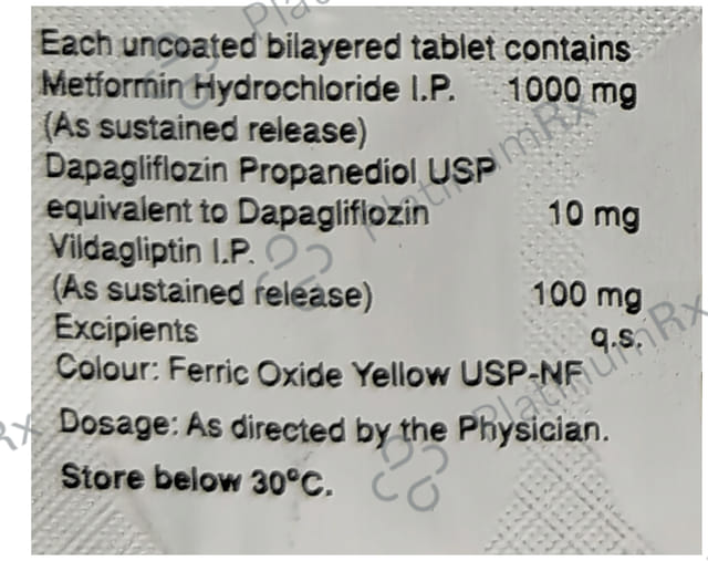 Torglip DM 10/1000/100mg Tablet 10s