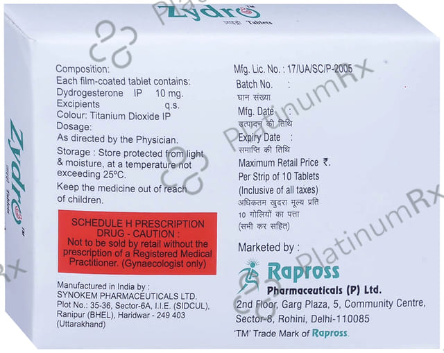 Zydro 10mg Tablet 10s