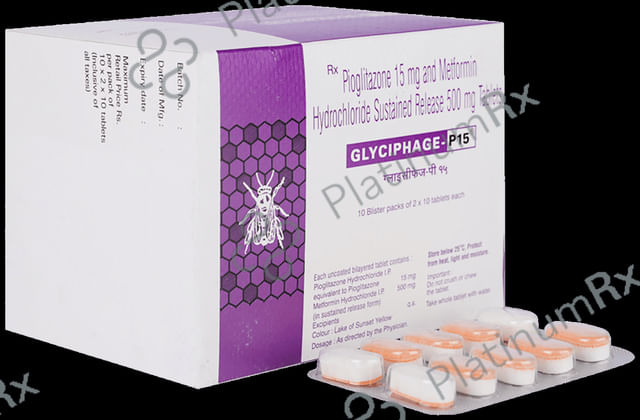 Glyciphage P 15/500mg Tablet SR 10s