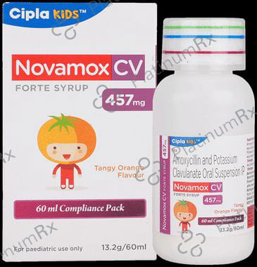 Novamox CV Forte 400/57mg Tangy Orange Syrup 60ml