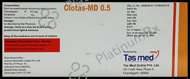 Clotas-MD 0.5 Tablet 15 Tablet MD