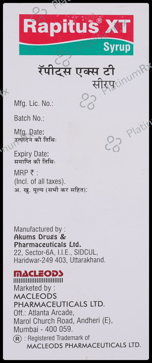 Rapitus XT Syrup 100ml