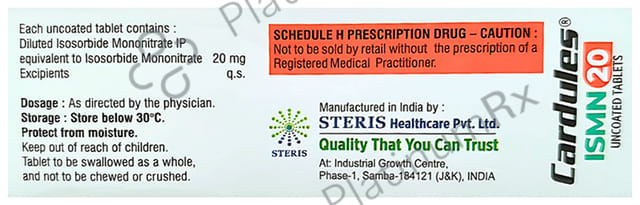 Cardules Ismn 20mg Tablet 10s