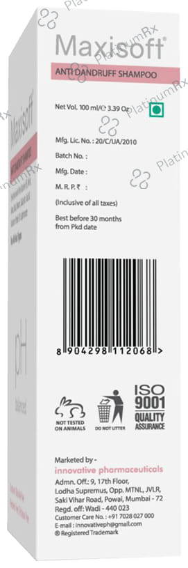Maxisoft PH Balanced Anti Dandruff Shampoo (100ml Each) 2 Tubes