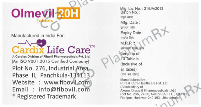 Olmevil H 12.5/20mg Tablet 10s