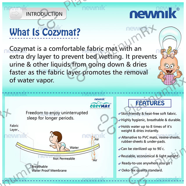 Newnik Cozymat, Dry Sheet (Size: 140cm X 100cm) Large Purple