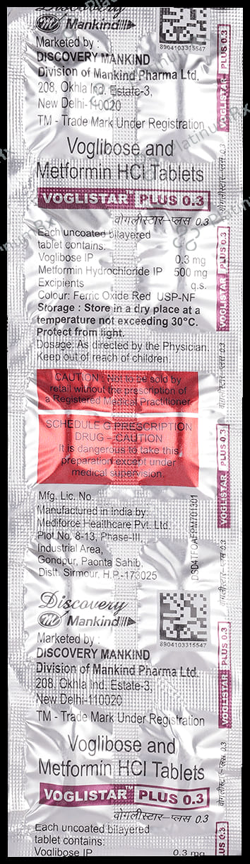 Voglistar Plus 0.3mg Tablet 10s