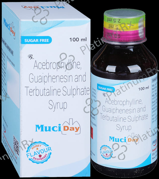 Muciday Syrup Honey Raspberry Sugar Free