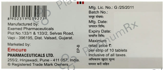 Emsita D 10/100mg Tablet 10s
