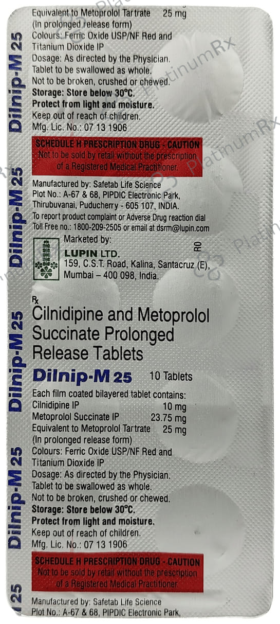 Dilnip M 10/25mg Tablet PR 10s