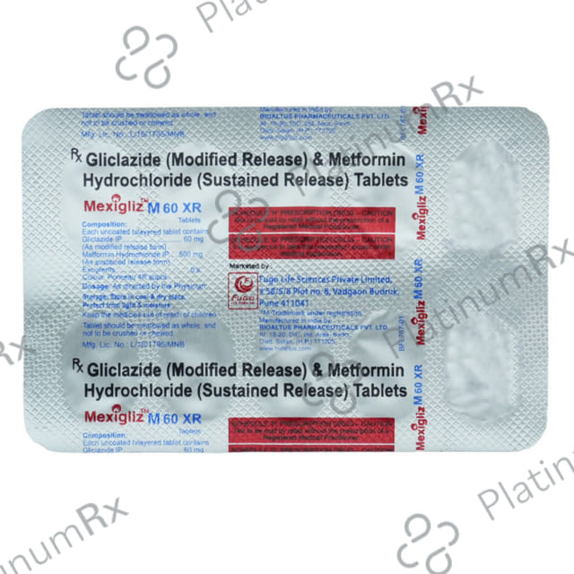 Mexigliz M 60/500mg Tablet XR 10s