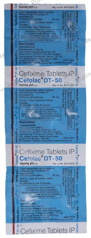 Cefolac DT 50mg Tablet 10s