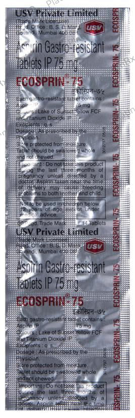 Ecosprin 75mg Tablet 14s