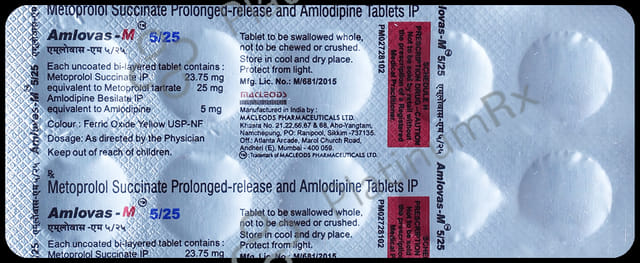 Amlovas M 5/25mg Tablet PR 10s