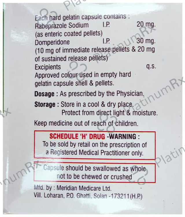 Rappicure D 30/20mg Capsule SR 10s